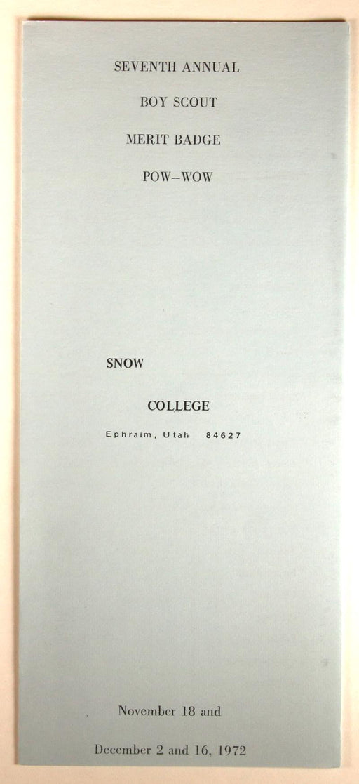1972 Snow College Merit Badge Pow Wow Program