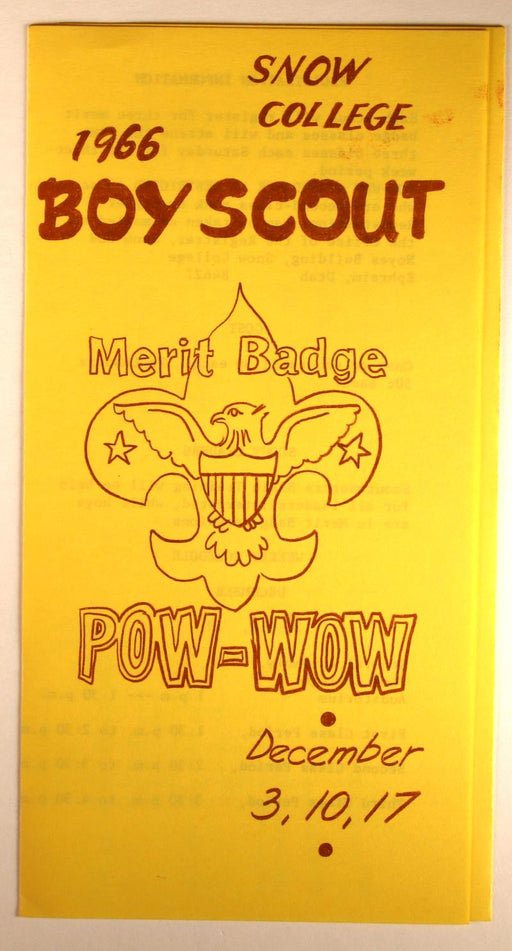 1966 Snow College Merit Badge Pow Wow Program