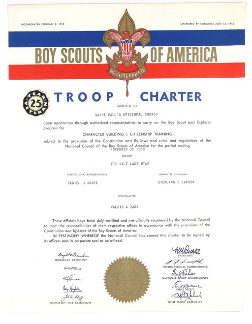 Troop Charter 1958