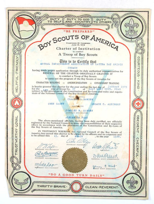 Troop Charter 1928