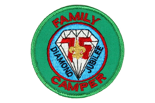 Family Camper Patch Plastic/Gauze Back Red Letters
