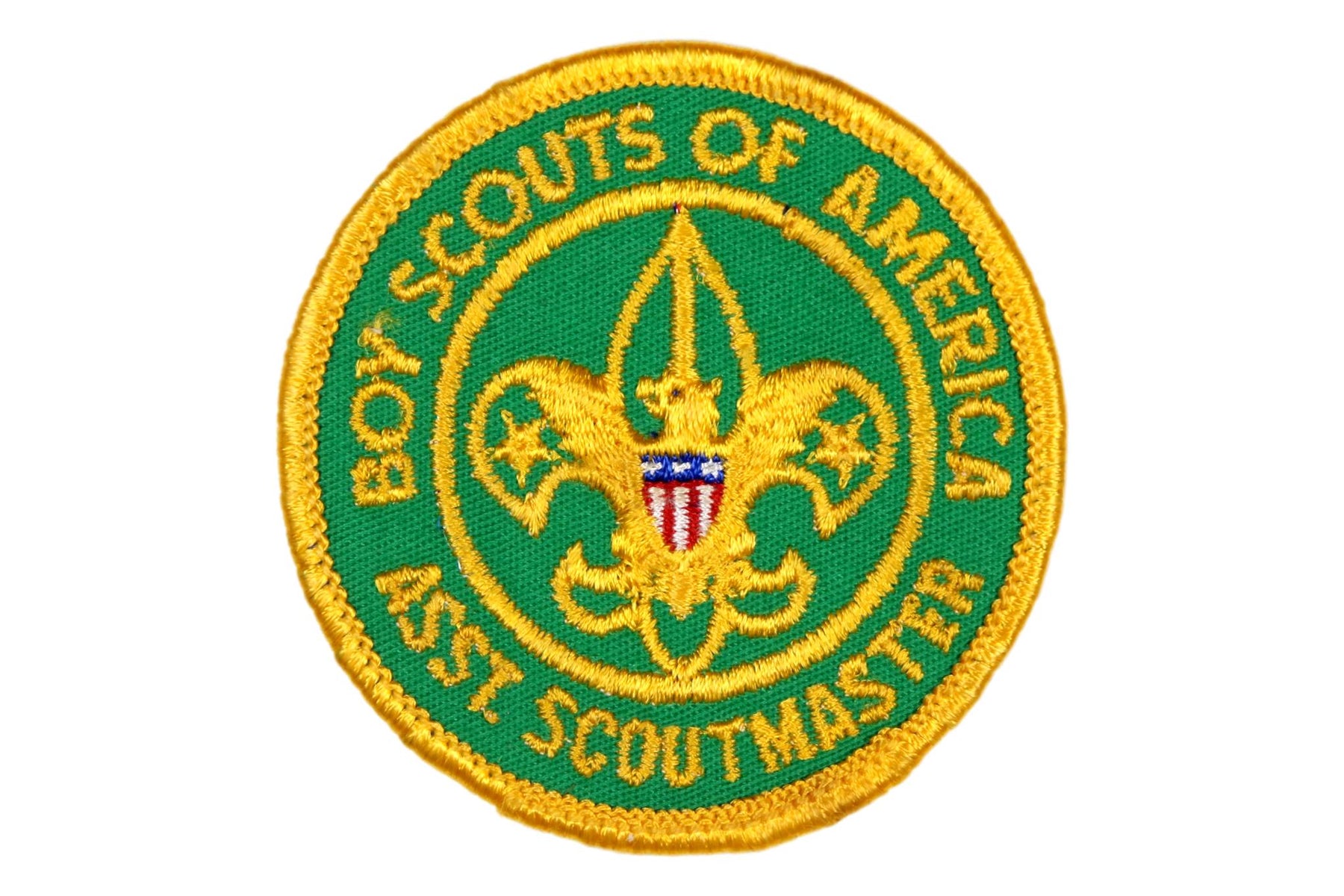 Assistant Scoutmaster Patch 1960s Type 2 with Title Plastic Back