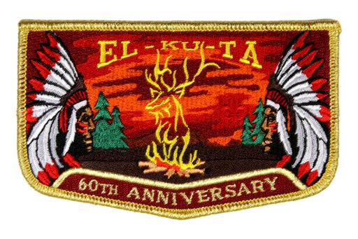 Lodge 520 El-Ku-Ta Flap S-76 60th Anniversary Gold Mylar