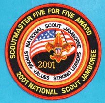 2001 NJ Patch with Scoutmaster Five for Five Award Ring