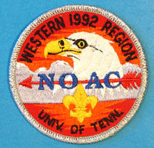 1992 NOAC Western Region Patch Silver Mylar Border