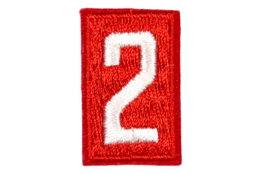 2 Unit Number White on Red Plastic Back