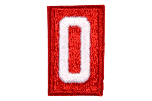 0 Unit Number White on Red Plastic Back