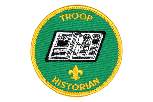 Troop Historian Patch 1970s Plastic/Gauze Back