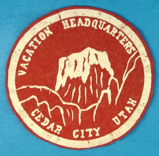 Utah National Parks JSP 1953 NJ Cedar City Felt Patch