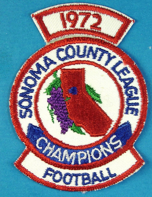 1972 Sonoma County Football Champions Patch