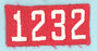 One Piece Unit Number 1232 White on Red