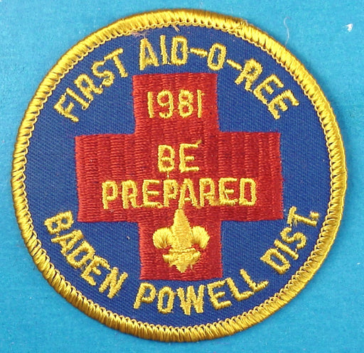 Baden-Powell District First Aid-O-Ree Patch 1981