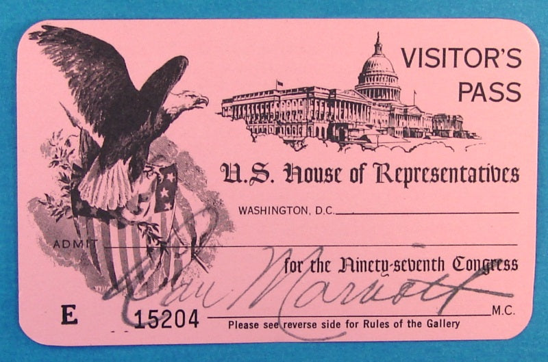 US House of Representatives Pass (1985 NJ)