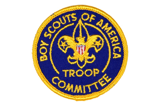 Troop Committee Patch 1960s with Title Plastic Back