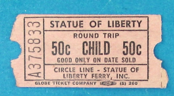 Statue of Liberty Child's Ticket