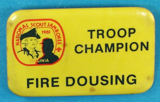1981 NJ Fire Dousing Troop Champion Pin