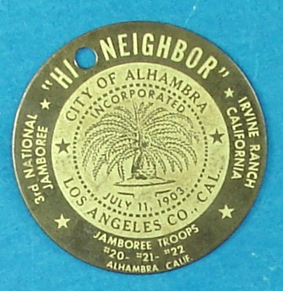 Los Angeles Area Tag 1953 NJ Troops 20, 21, and 22