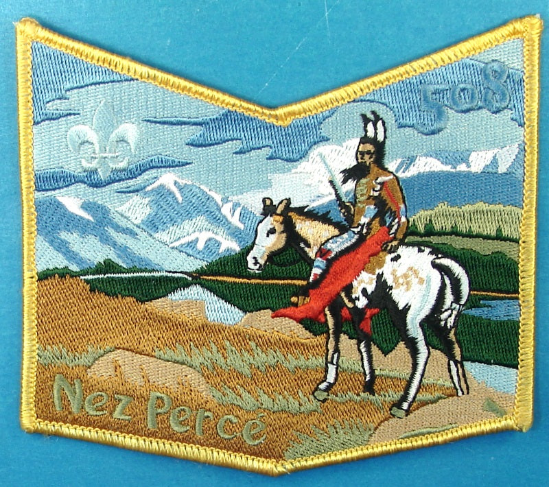 Lodge 508 Patch Nez' Perce Chapter Yellow Border