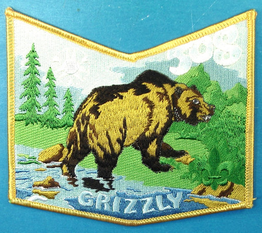 Lodge 508 Patch Grizzly Chapter Yellow Border