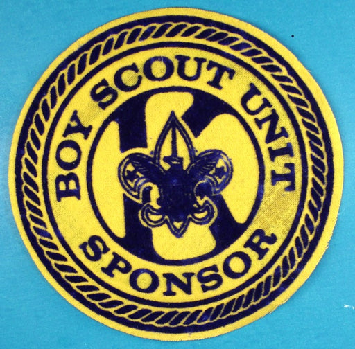 Boy Scout Unit Sponsor Patch 6" Felt