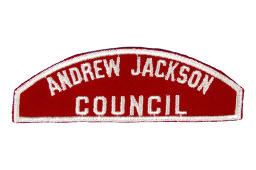 Andrew Jackson Council Red and White Council Strip
