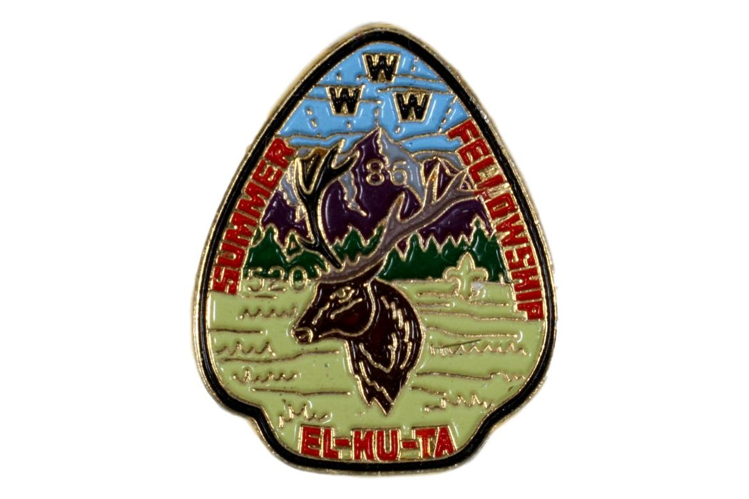 Lodge 520 El-Ku-Ta 1986 Summer Fellowship Pin