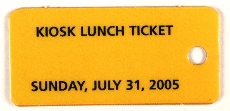2005 NJ Kiosk Lunch Ticket July 31
