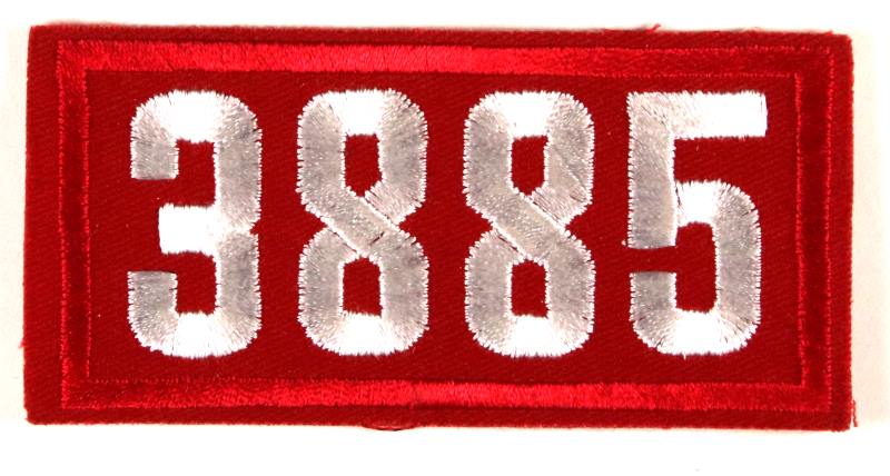 3885 Unit Number White on Red