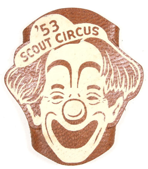 1953 Scout Circus Leather Neckerchief Slide Brown