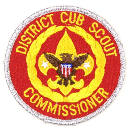 District Cub Scout Commissioner Patch Silver Mylar Border Computer Design