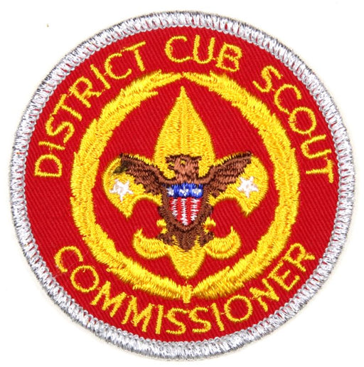 District Cub Scout Commissioner Patch Silver Mylar Border