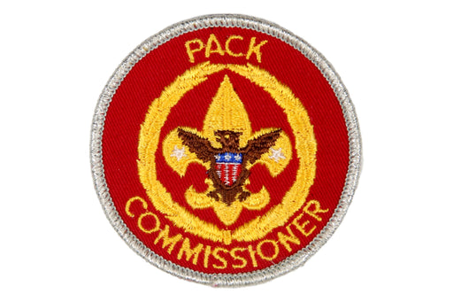 Pack Commissioner Patch Silver Mylar Border Palstic Back