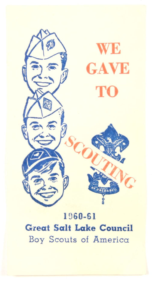 We Gave to Scouting Paper 1960-61 Great Salt Lake Council
