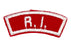 Road Island Red and White State Strip