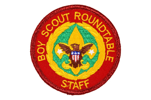 Boy Scout Roundtable Staff Patch Red Mylar