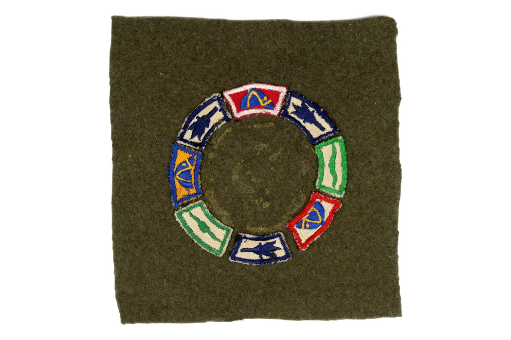 Wool Blanket Piece with 8 Segment Patches (older)