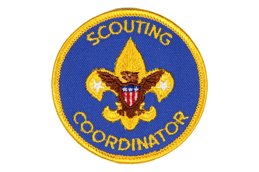Scouting Coordinator Patch Blue Background Clear Plastic Back