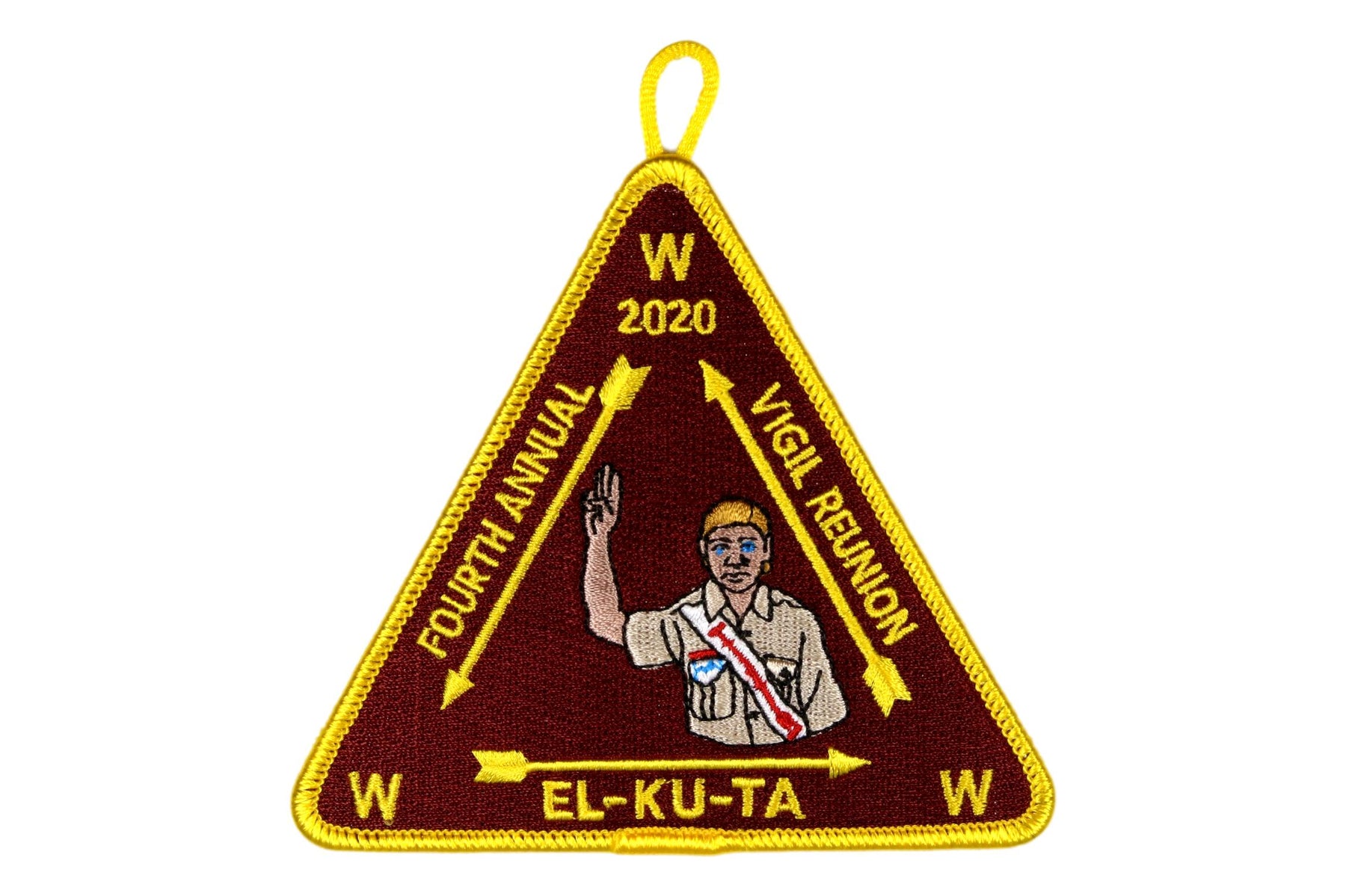 Lodge 520 El-Ku-Ta 2020 Vigil Reunion Patch Yellow Border