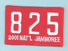 One Piece Unit Number 825 White on Red NJ 2001