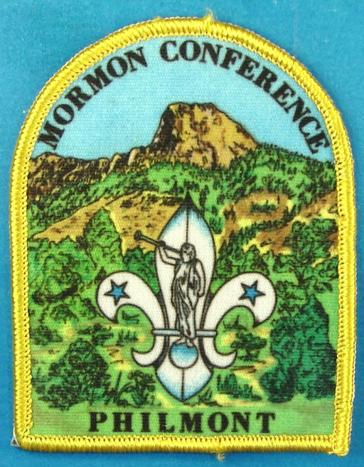 LDS Mormon Conference Philmont Patch Silk Screened Dome Yellow Border