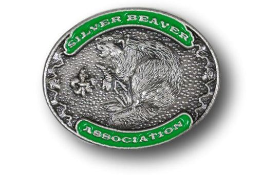 Silver Beaver Association Pin 3/4" Oval Green