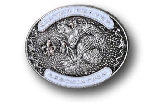 Silver Beaver Association Pin 3/4" Oval White