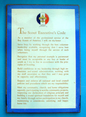 The Scout Executive's Code Plaque