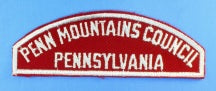 Penn Mountains Council Red and White Council Strip