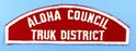 Aloha Council/Truk District Red and White Council Strip