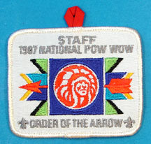 1987 Order of the Arrow National Pow Wow Patch Staff