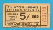 1960 NJ Trading Post Ticket 5 Cents