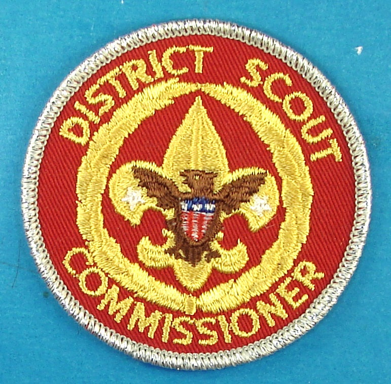 District Scout Commissioner Patch Silver Mylar Border