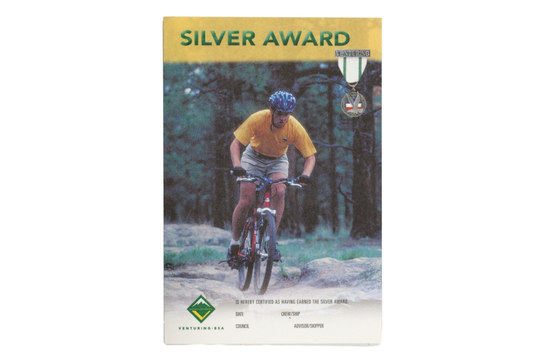 Venturing Silver Award Card 2001