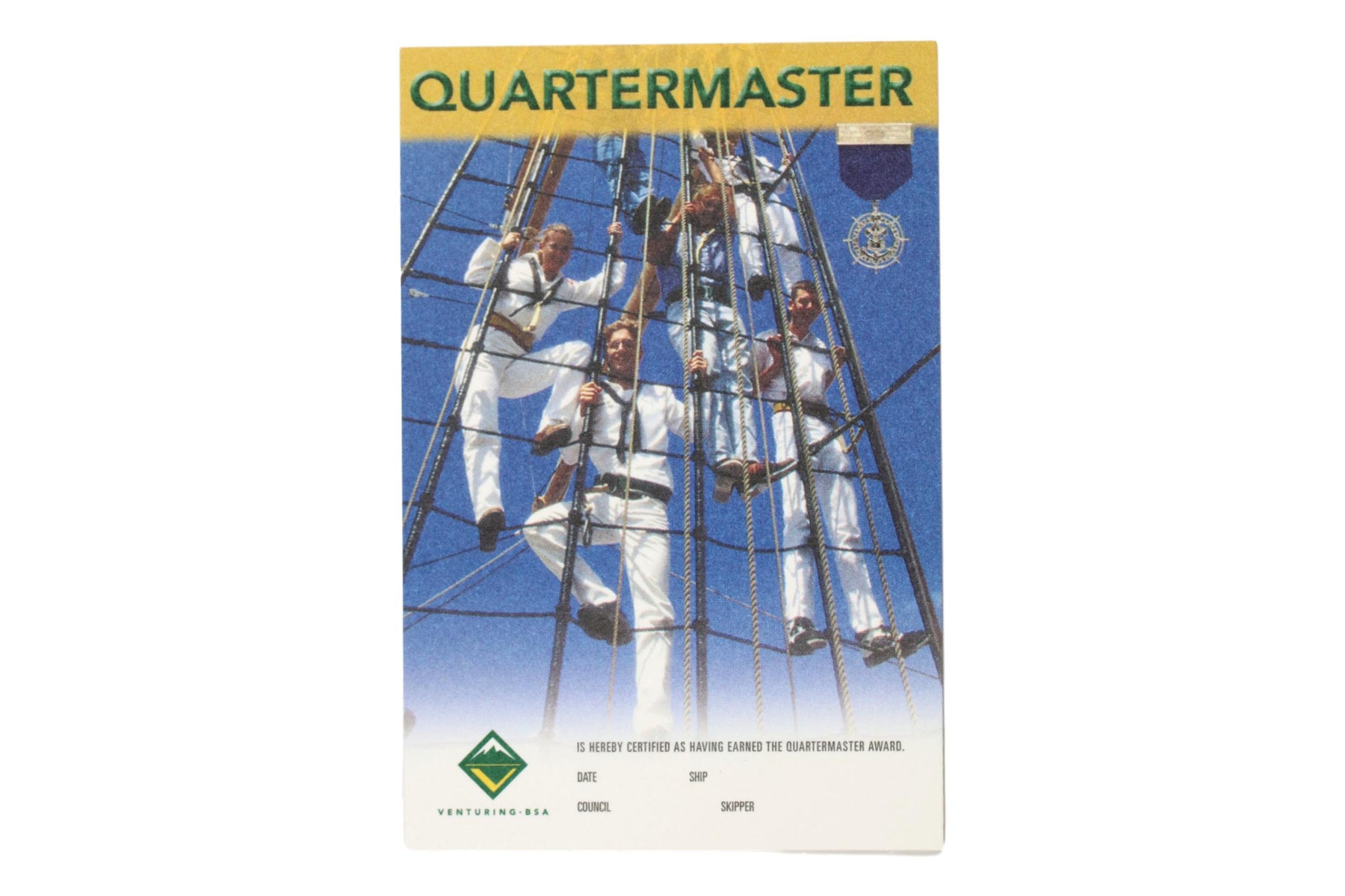 Venturing Quartermaster Award Card 2000